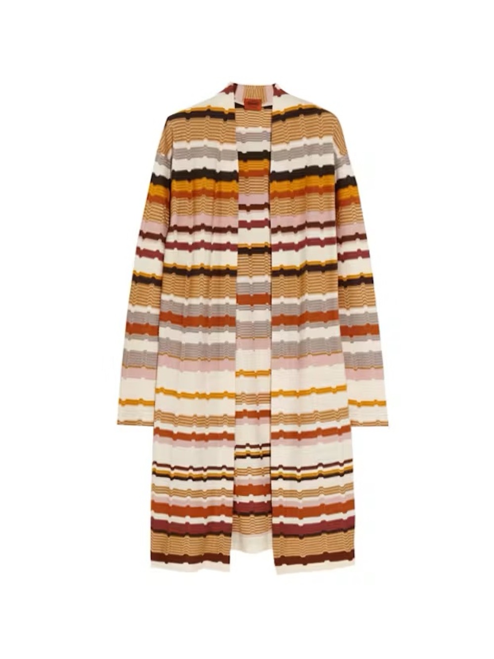 Missoni Italy Striped Crochet Knit Wool Blend Duster Cardigan EU 50 US Large
